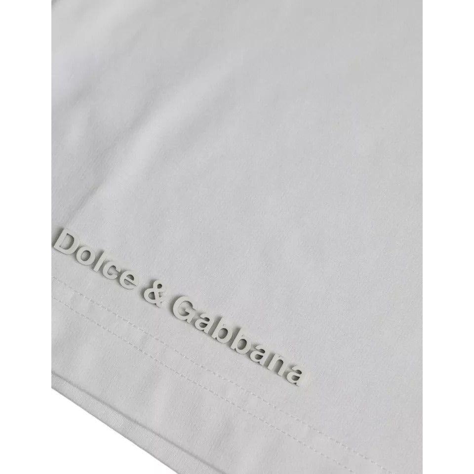 Dolce & Gabbana White Logo Round Neck Short Sleeves T-shirt TSH86395-52