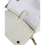 Dolce & Gabbana White Rafia Leather SICILY Crossbody Bag Dolce & Gabbana Light Gray