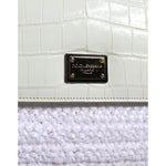 Dolce & Gabbana White Rafia Leather SICILY Crossbody Bag Dolce & Gabbana Light Gray