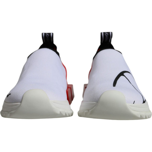 Dolce & Gabbana White Red Low Top Sorrento Men Sneakers Shoes LA11837-37