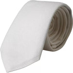 Dolce & Gabbana White Silk Classic Adjustable Men Tie KRA3366
