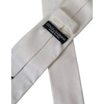 Dolce & Gabbana White Silk Classic Adjustable Men Tie KRA3366
