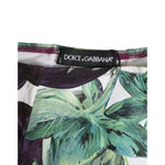 Dolce & Gabbana Eggplant Print High-Waist Briefs Underwear with green leaves design.