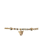 Dolce & Gabbana Gold Tone Brass Chain MY DOG Heart Bracelet with dog face charm, gold and multicolored details, women's jewelry.