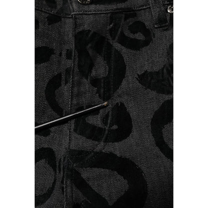 Dolce & Gabbana Gray Cotton DG Logo Straight Men Denim Jeans