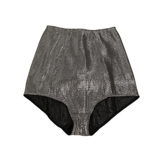 Dolce & Gabbana Gray Silk Stretch Slip Girdle Panty Underwear, Italian made, minimalist design, provides light shaping and comfort.