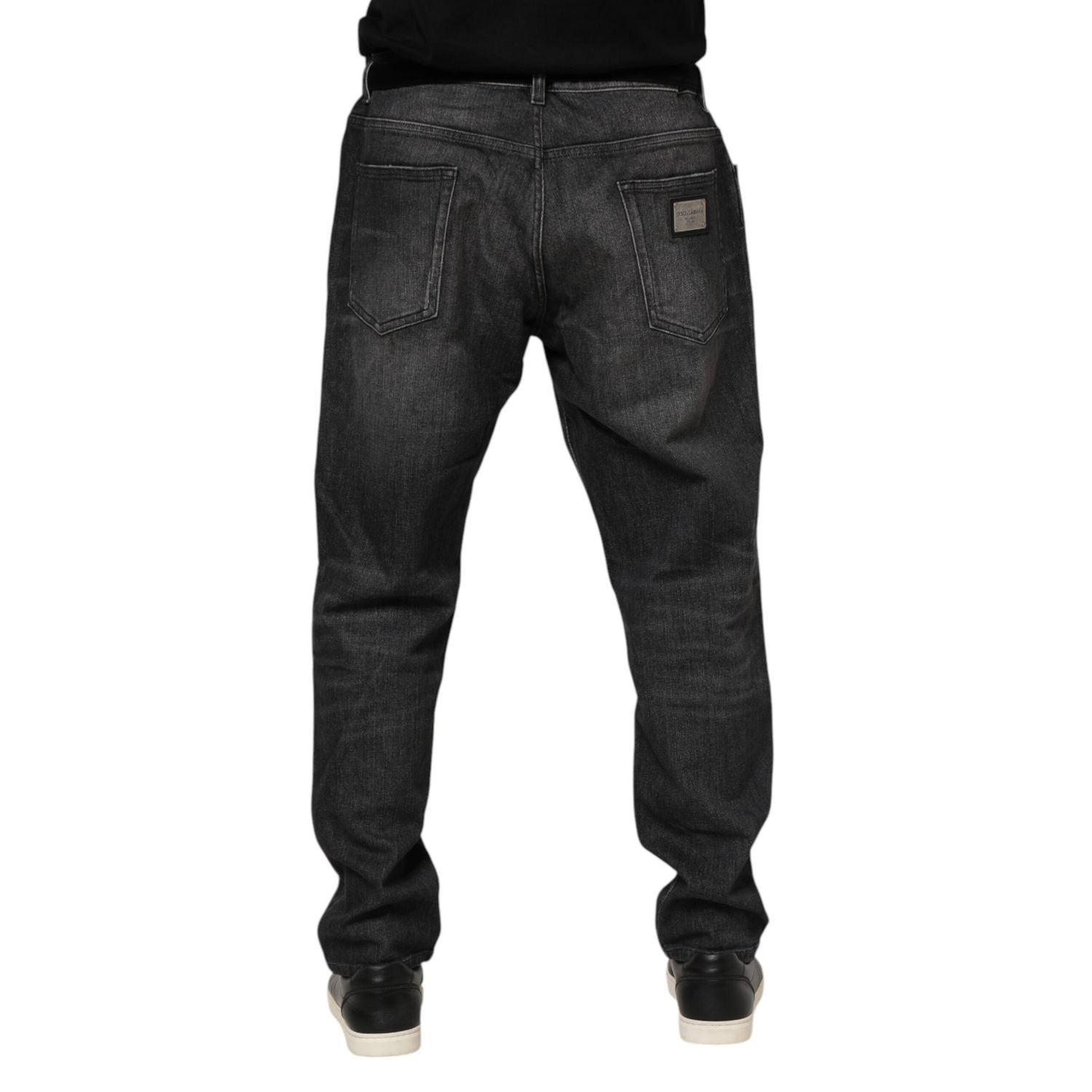 Dolce & Gabbana Gray Washed Cotton Loose Denim Jeans