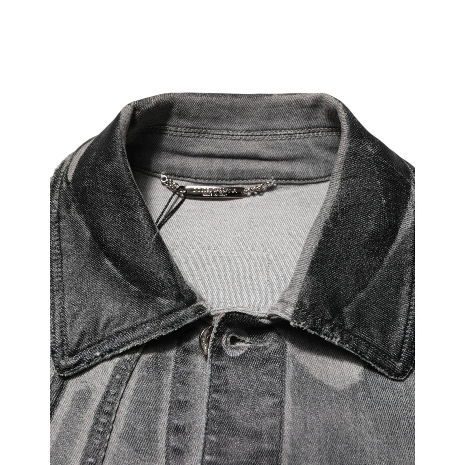 Dolce & Gabbana Gray Washed Cotton Stretch Denim Jacket
