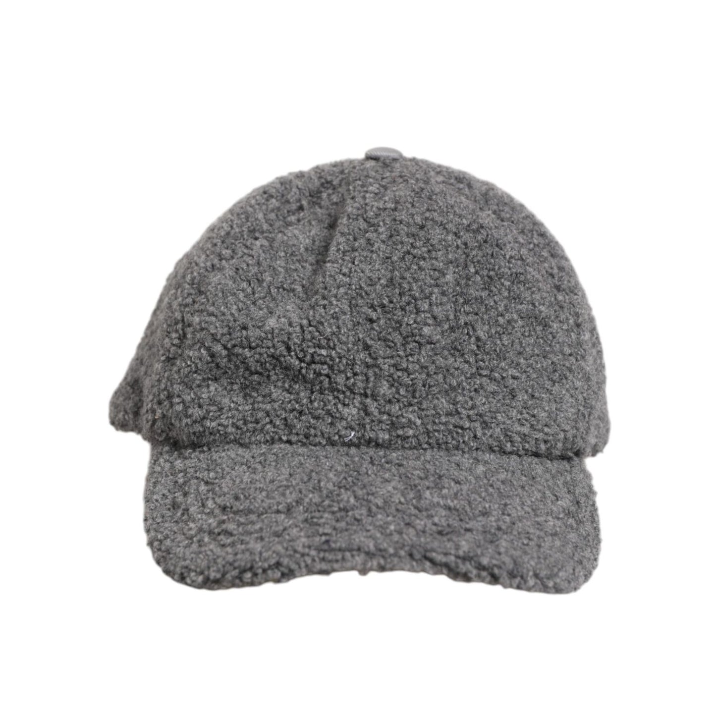 Dolce & Gabbana Gray Wool Fleece Rapper Men Baseball Capello Hat with curved brim and adjustable back.