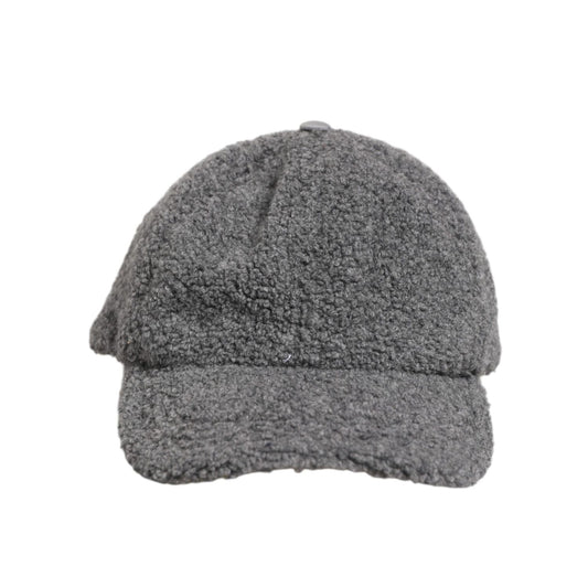 Dolce & Gabbana Gray Wool Fleece Rapper Men Baseball Capello Hat with curved brim and adjustable back.