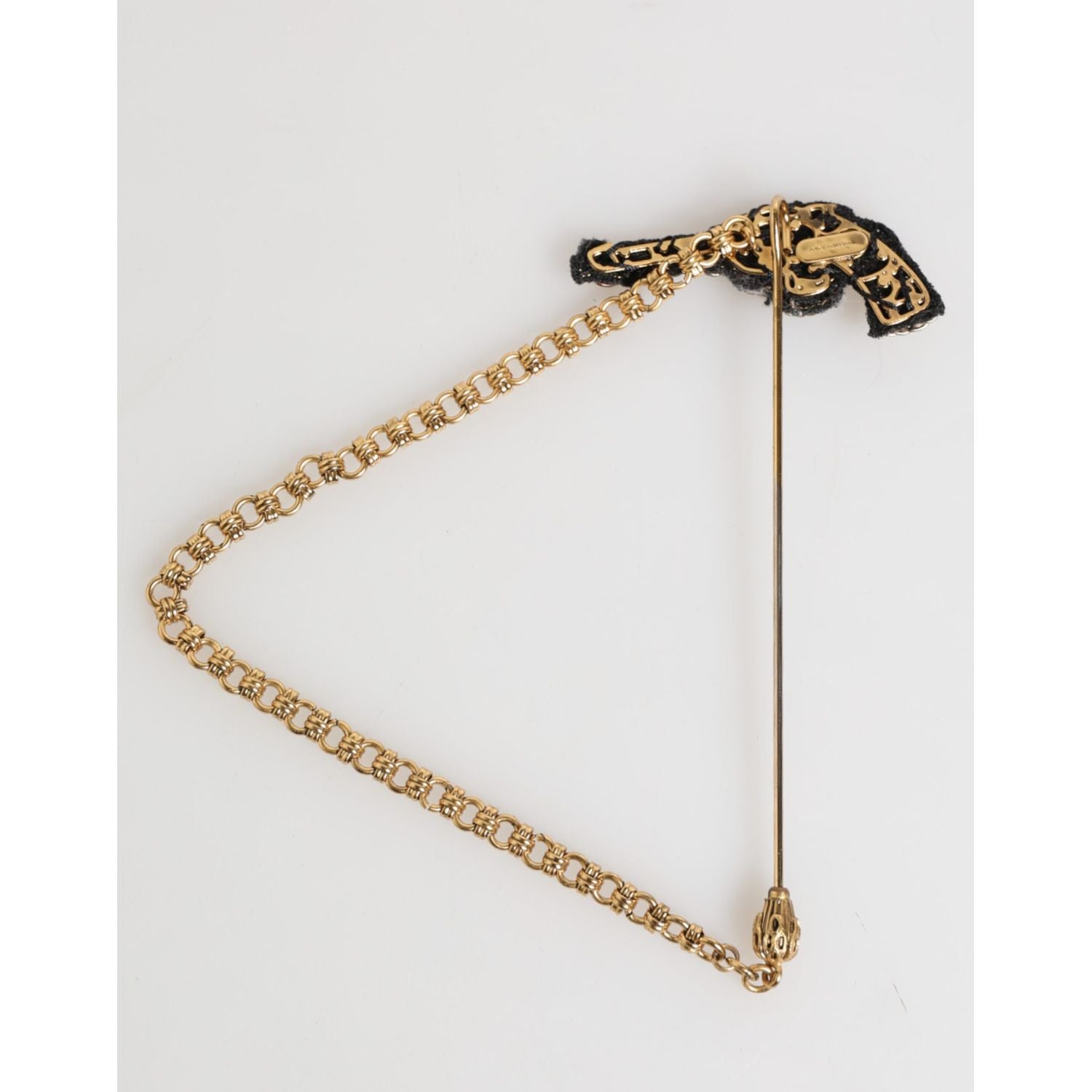 Dolce & Gabbana Lapel Pin Brass Copper Revolver Men Accessories Brooch