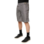 Dolce & Gabbana Light Gray Nylon Elastic Waist Shorts Swimwear modeled with black shoes and socks