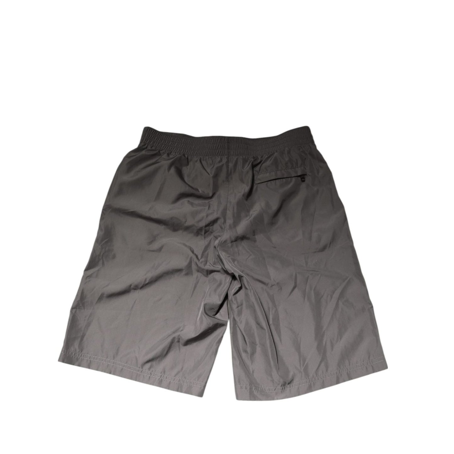 Dolce & Gabbana Light Gray Nylon Elastic Waist Shorts Swimwear