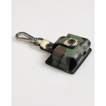Dolce & Gabbana Multicolor Camouflage Leather Metal Accessory Airpods Case with logo detail, stylish protection for Airpods.