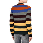 Dolce & Gabbana Multicolor Cashmere Sweater with horizontal stripes and logo lettering, back view