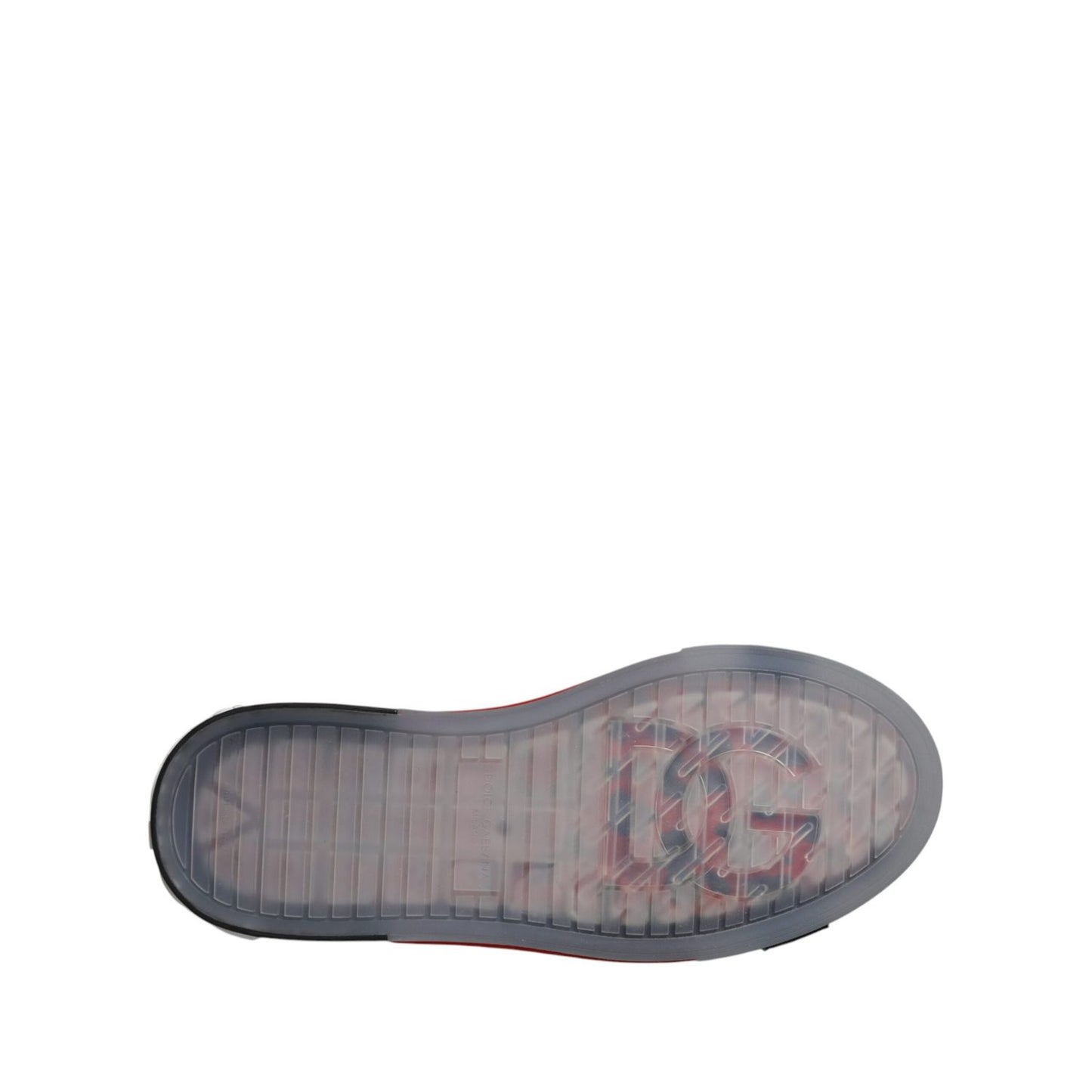 Dolce & Gabbana Multicolor Custom 2.Zero Sneakers Shoes showing rubber sole with embossed logo and transparent detailing.