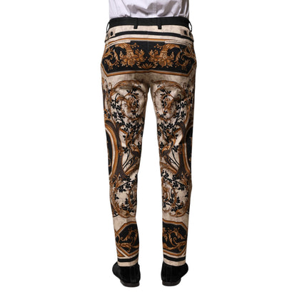 Dolce & Gabbana Multicolor Floral Print Dress Pants