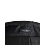 Dolce & Gabbana Multicolor Leopard Jacquard Logo Plaque Document Briefcase Bag interior with brand label