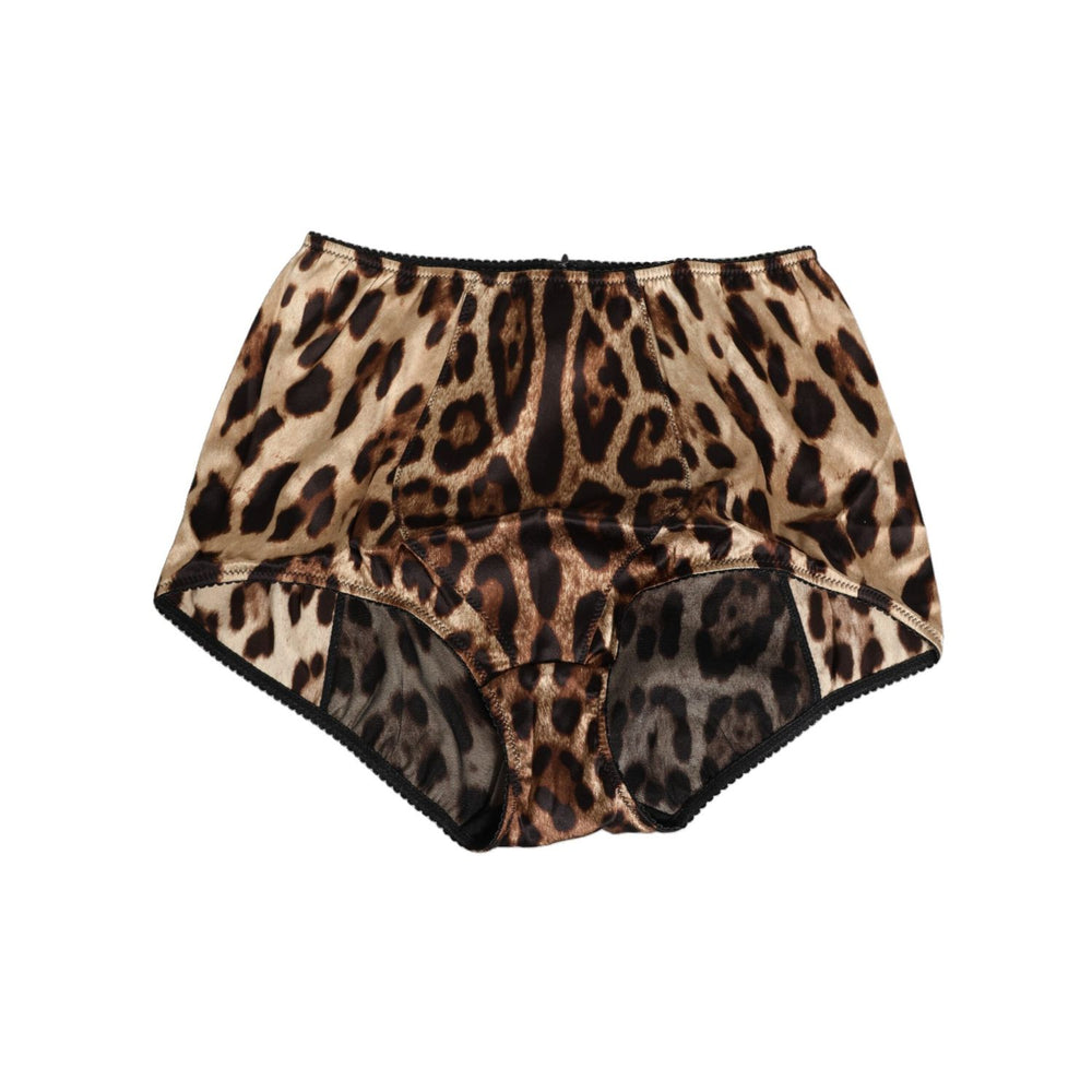 Dolce & Gabbana Multicolor Leopard Silk High Waist Girdle Underwear, luxurious design with a sensual leopard print.