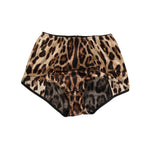Dolce & Gabbana Multicolor Leopard Silk High Waist Girdle Underwear, luxurious design with a sensual leopard print.