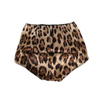 Dolce & Gabbana Multicolor Leopard Silk High Waist Girdle Underwear featuring a vibrant multicolor leopard print design.
