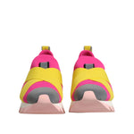 Dolce & Gabbana Multicolor Neoprene Elastic Ibiza Sneakers Shoes with vibrant neoprene construction and rubber sole, front view.