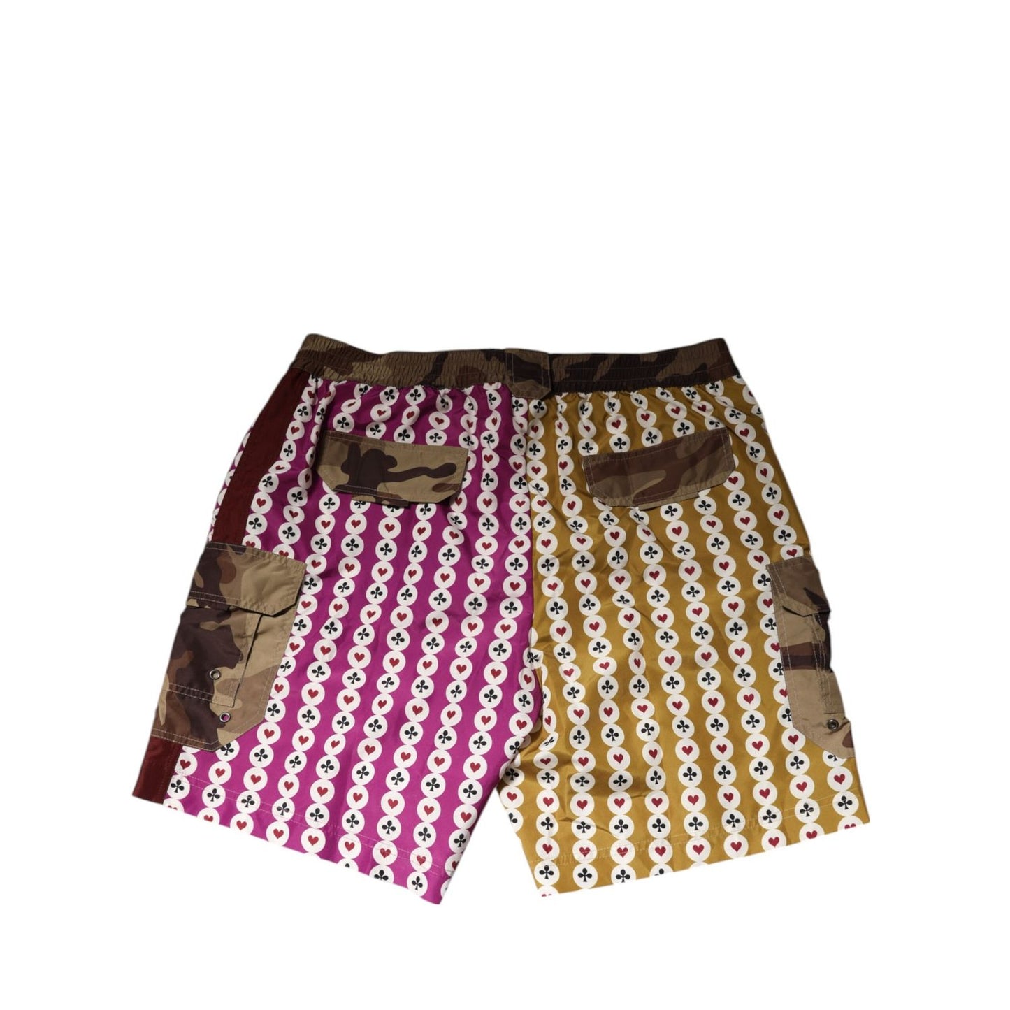 Dolce & Gabbana Multicolor Playing Card Camouflage Shorts Swimwear