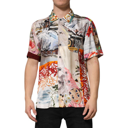 Dolce & Gabbana Multicolor Shell Print Hawaii Casual Shirt