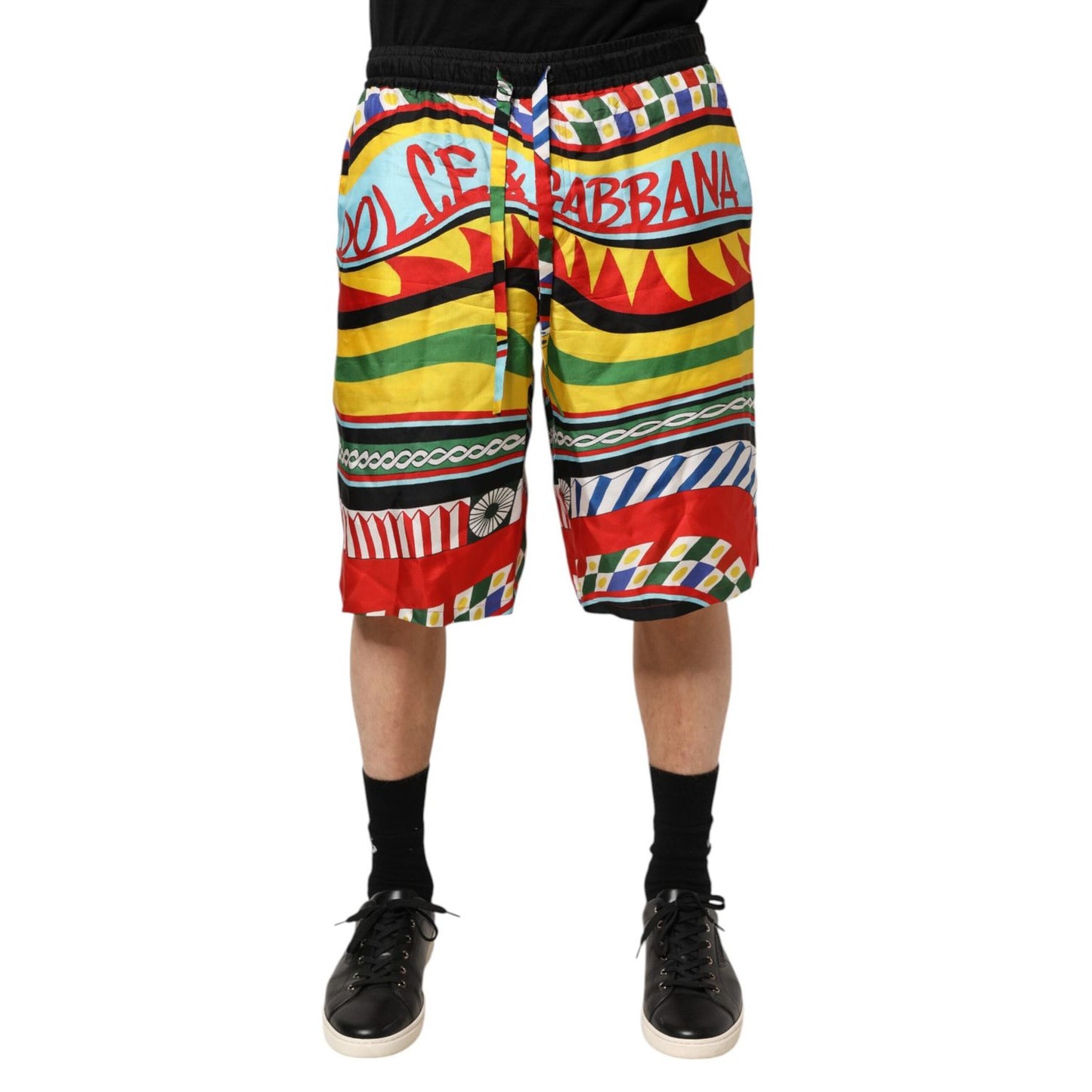 Dolce & Gabbana Multicolor Sicilian Carretto Shorts Swimwear