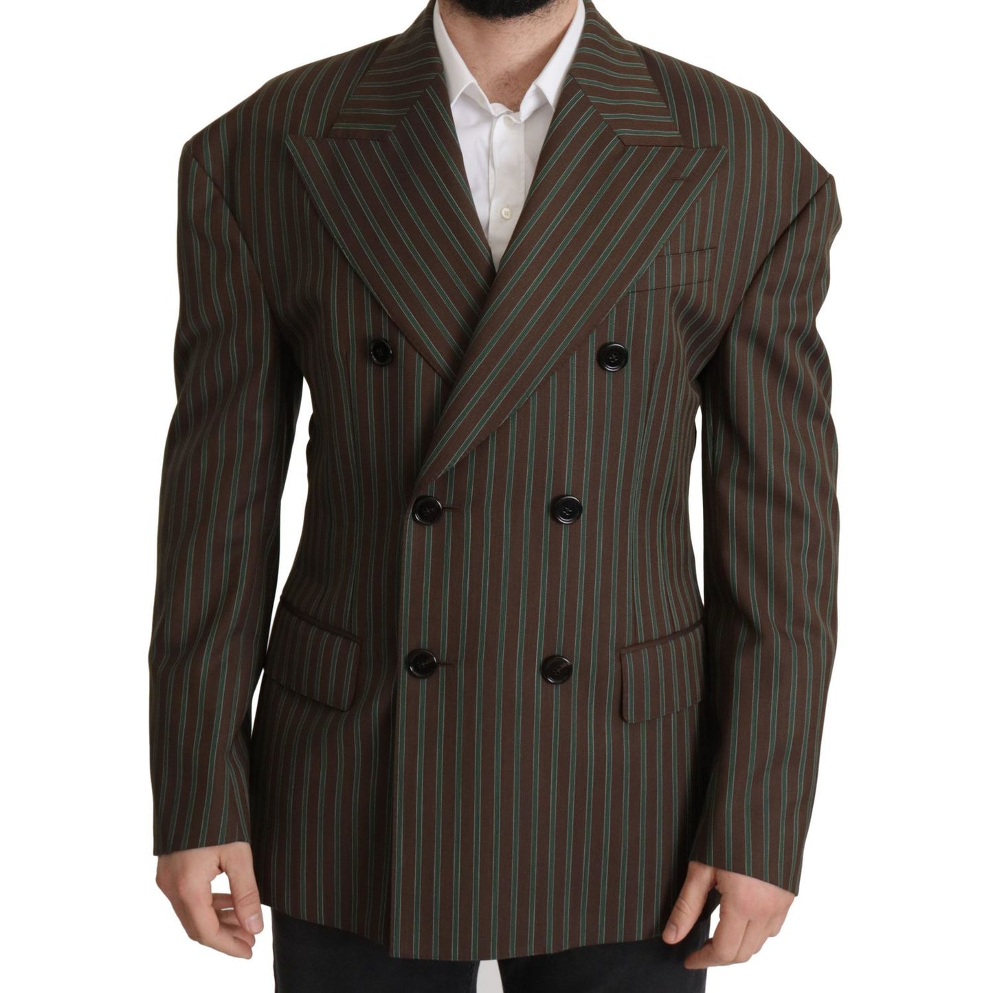 Dolce & Gabbana Multicolor Stripes Double Breasted Blazer