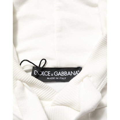 Dolce & Gabbana Off White Cotton Panda Hooded Sweatshirt Sweater