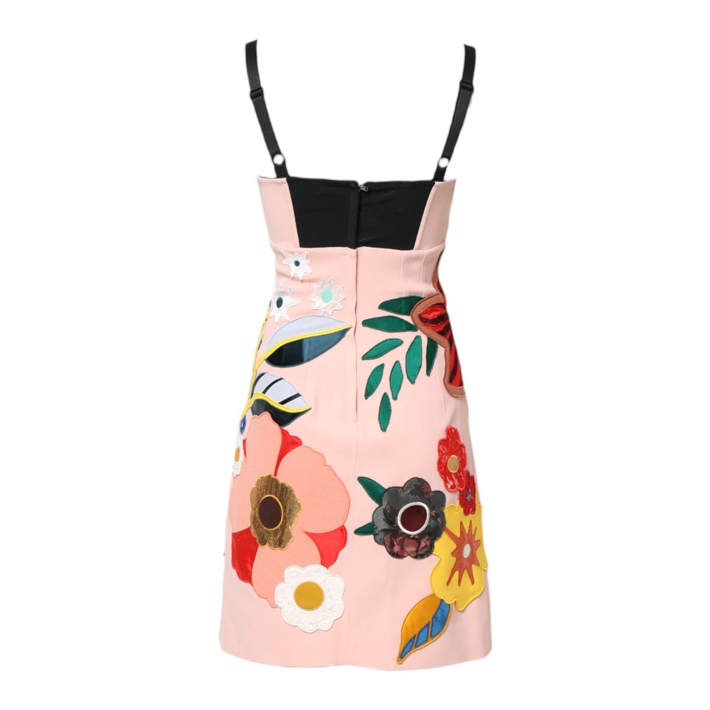 Dolce & Gabbana Pink Floral Print Spaghetti Strap Mini Dress