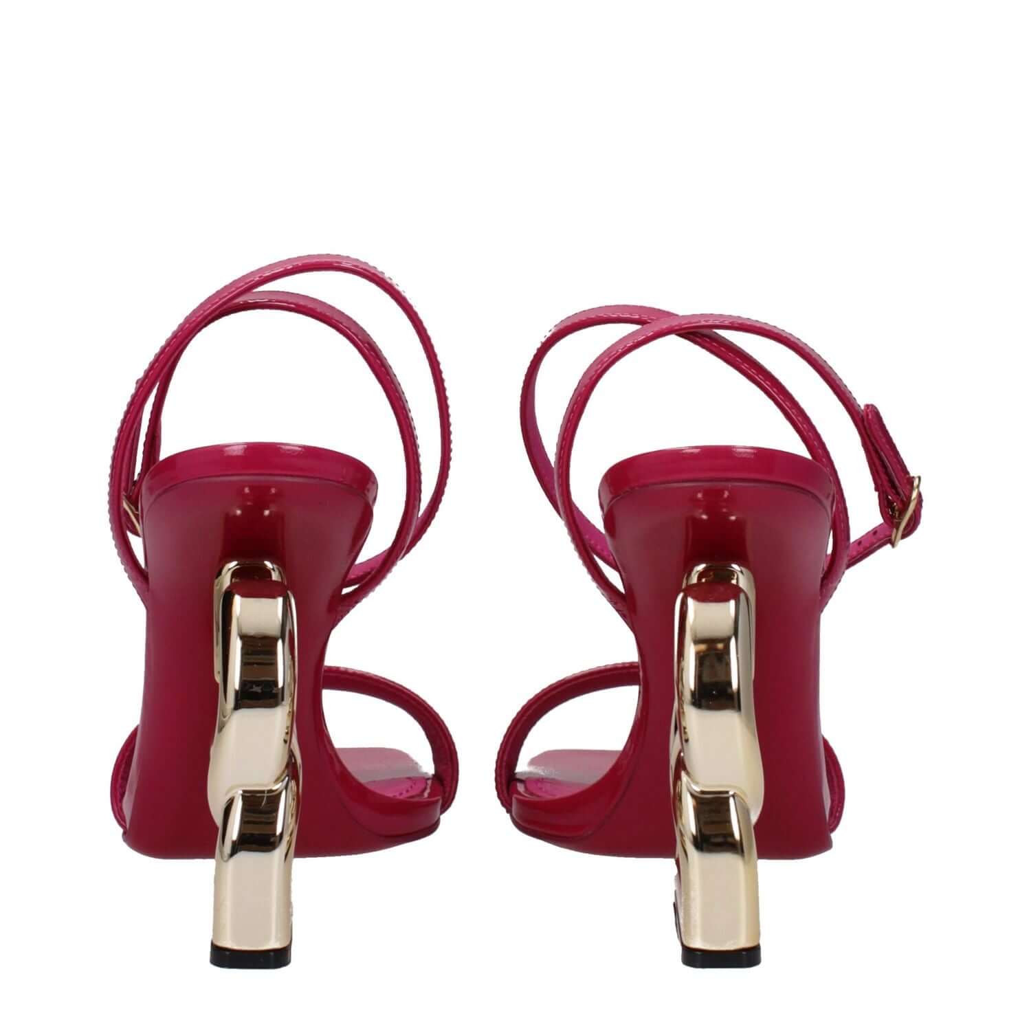 Dolce & Gabbana Pink Leather Stiletto Heel Sandals