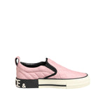 Dolce & Gabbana Pink Quilted Nylon Slip-On Sneaker Shoes