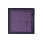 Dolce & Gabbana Purple Silk Pocket Square with geometric print, DG logo, 32x32 cm, handmade in Italy.