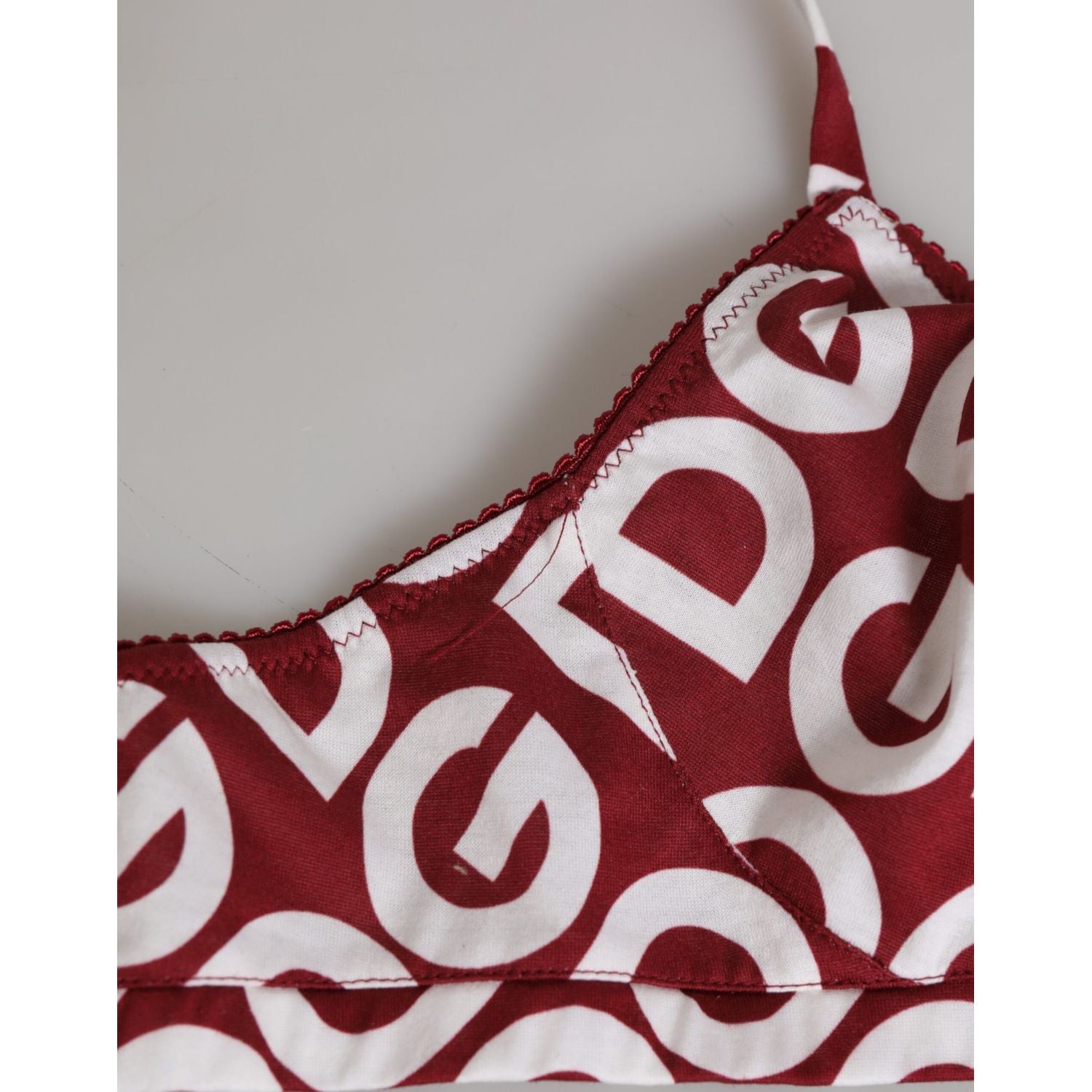 Dolce & Gabbana Red White Logo Mania Soft Cup Bra Underwear