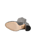 Dolce & Gabbana Shoes Silver Sequins Glitter High Heel Boot Shoes showing sole and heel