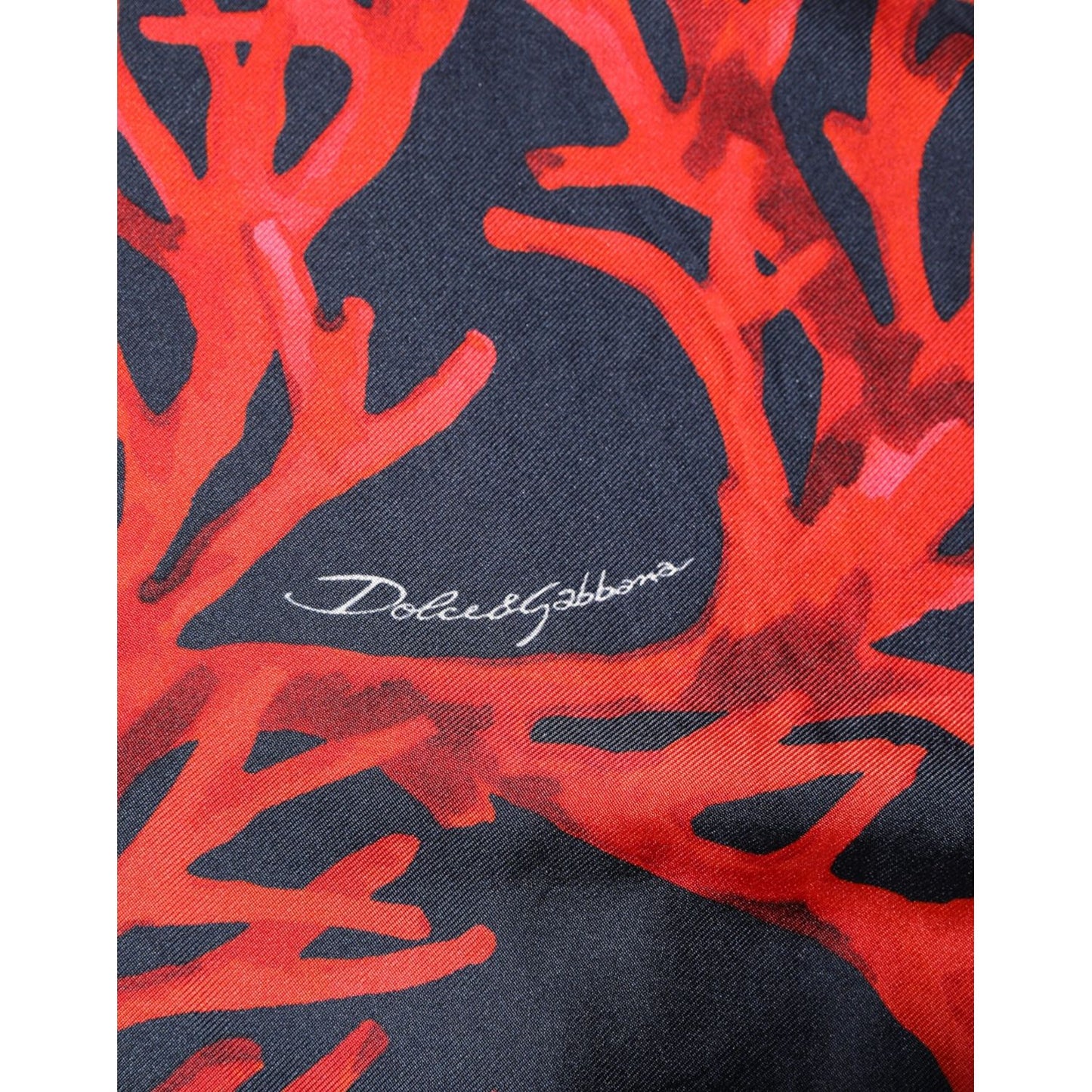 Dolce & Gabbana Silk Navy Red Coral Print Pullover Sweater