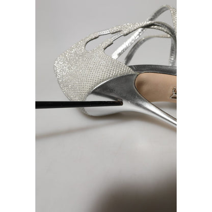 Dolce & Gabbana Silver Shimmers Sandals Heel Pumps Shoes
