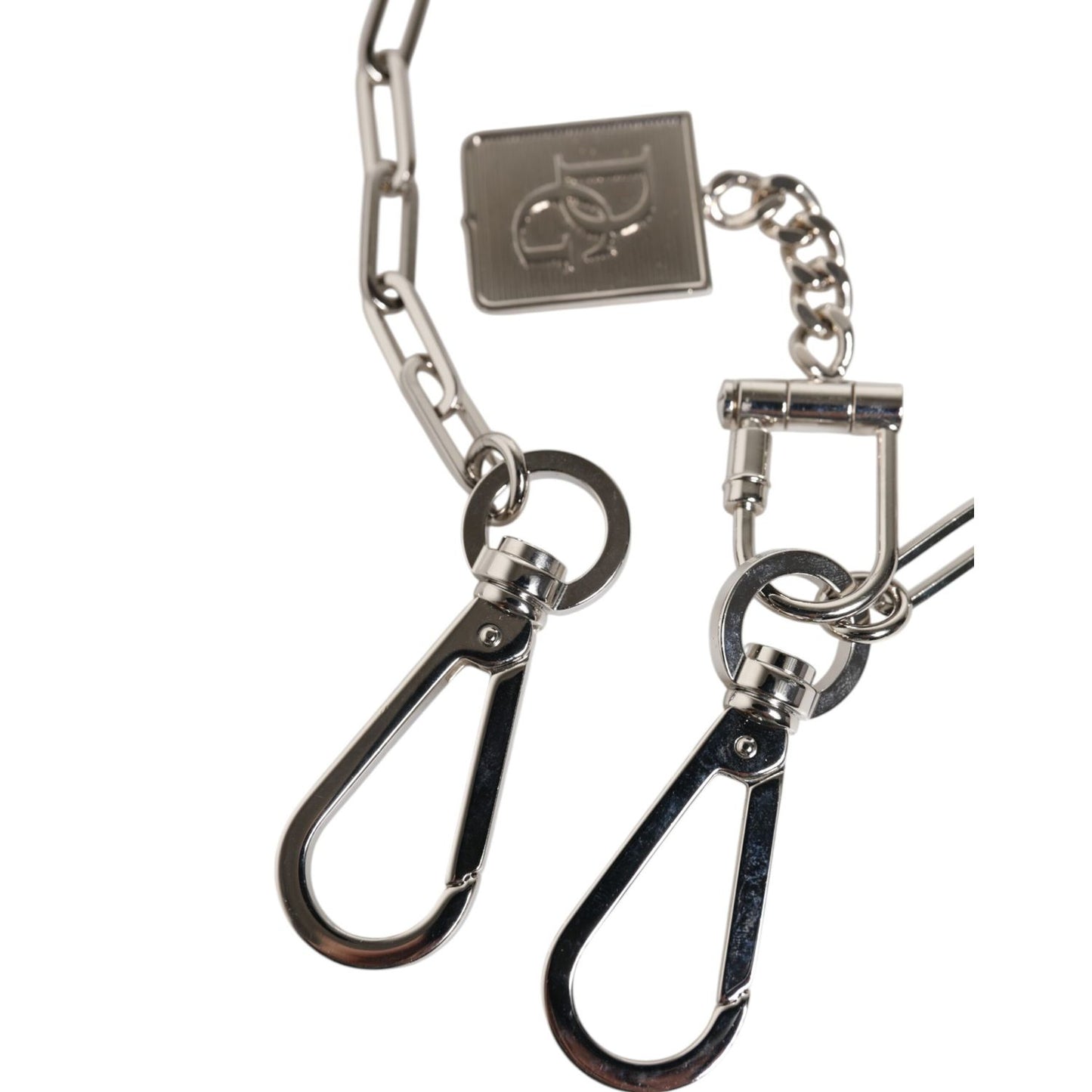 Dolce & Gabbana Silver Tone Metal Chain DG Charm Belt Keychain