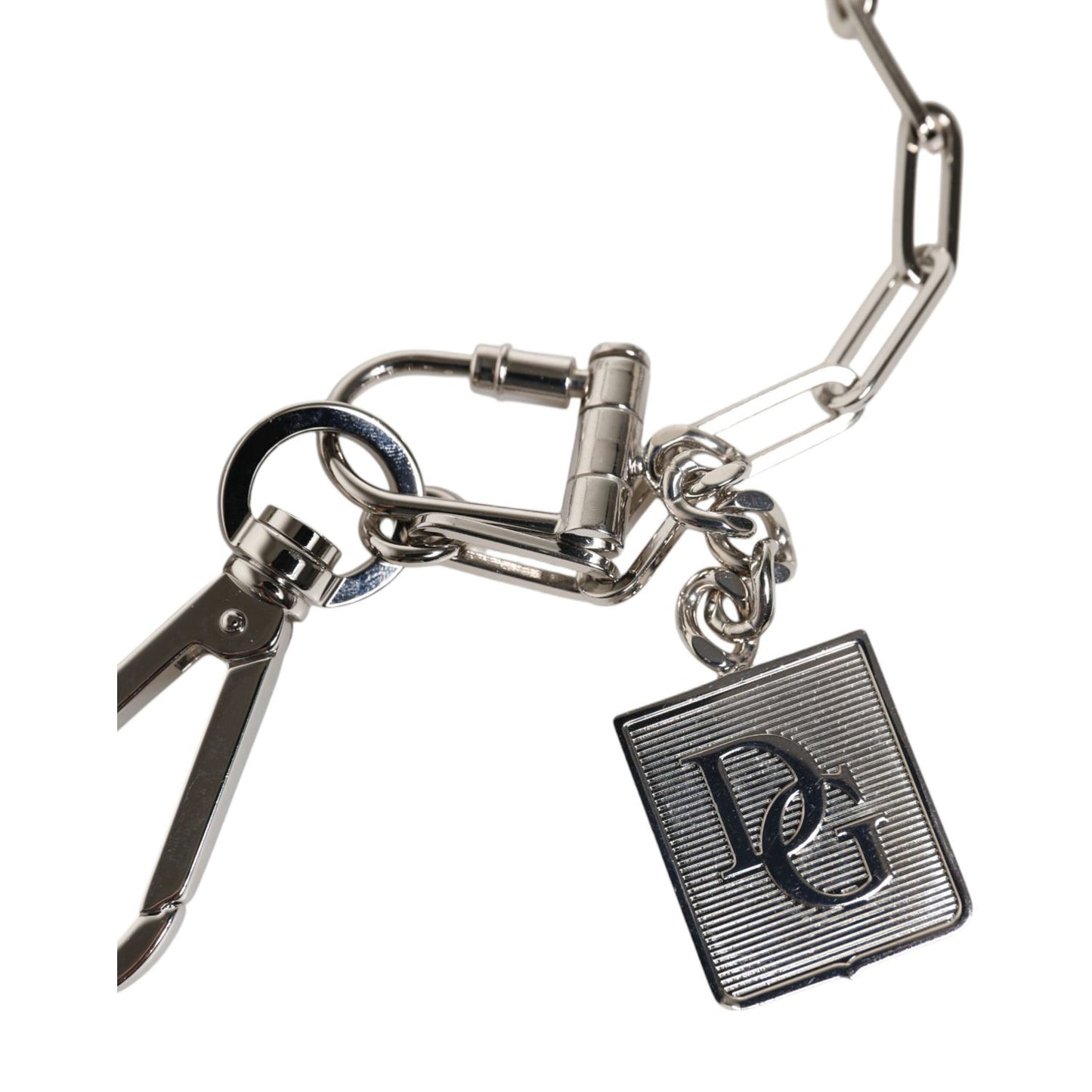 Dolce & Gabbana Silver Tone Metal Chain DG Charm Belt Keychain