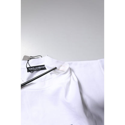 Dolce & Gabbana White Bellissima Cotton Crew Neck T-shirt
