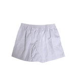 Dolce & Gabbana White Blue Cotton Striped Button Fly Shorts Swimwear; luxury beachwear, elegant design, summer fashion, men's swimwear