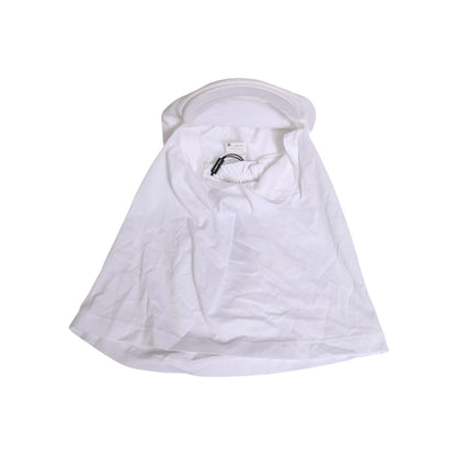 Dolce & Gabbana White Cotton DG Logo Plaque Baseball Balaclava Hat with sporty streetwear design.