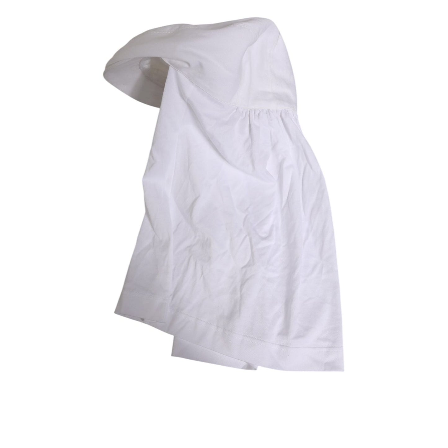 Dolce & Gabbana White Cotton DG Logo Plaque Baseball Balaclava Hat showcasing sporty fusion design.