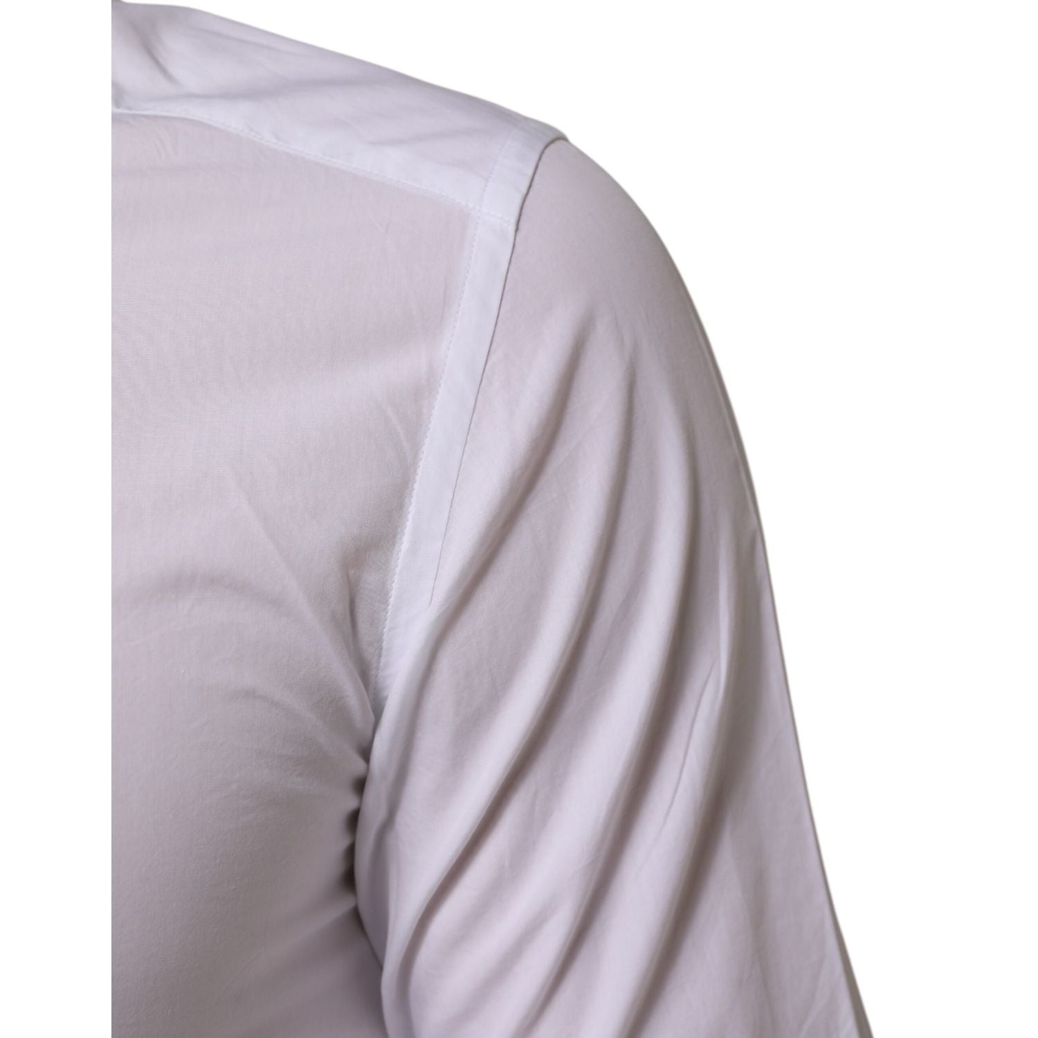 Dolce & Gabbana White Cotton GOLD Formal Men Longsleeves Shirt