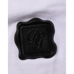 Dolce & Gabbana White Cotton Logo Patch Crew Neck T-shirt with black logo patch detail