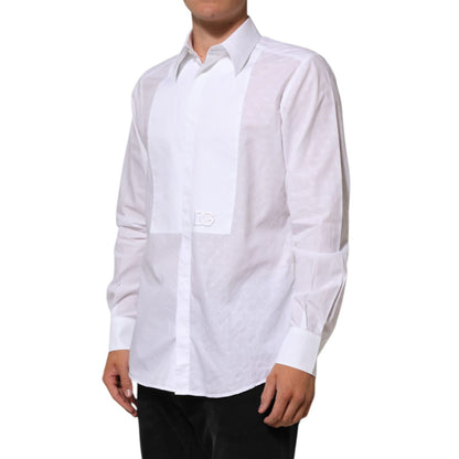 Dolce & Gabbana White Cotton MARTINI Bib Formal Dress Shirt