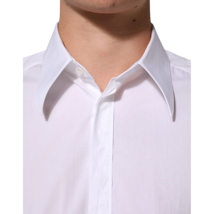 Dolce & Gabbana White Cotton MARTINI Men Formal Dress Shirt