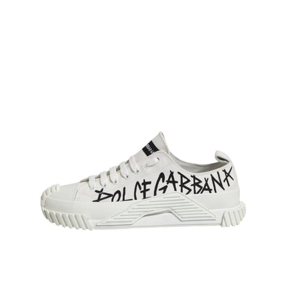 Dolce & Gabbana White Cotton NS1 Low Top Sneakers Shoes